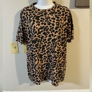 Aerie Leopard Print Top - Black and Tan
